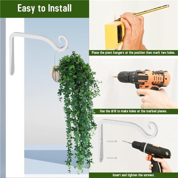 Hand-Forged Hanging Plant Bracket Iron Wall Hook for Hanging Bird - Picture 6 of 14